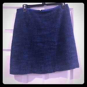 LOFT blue plaid skirt
